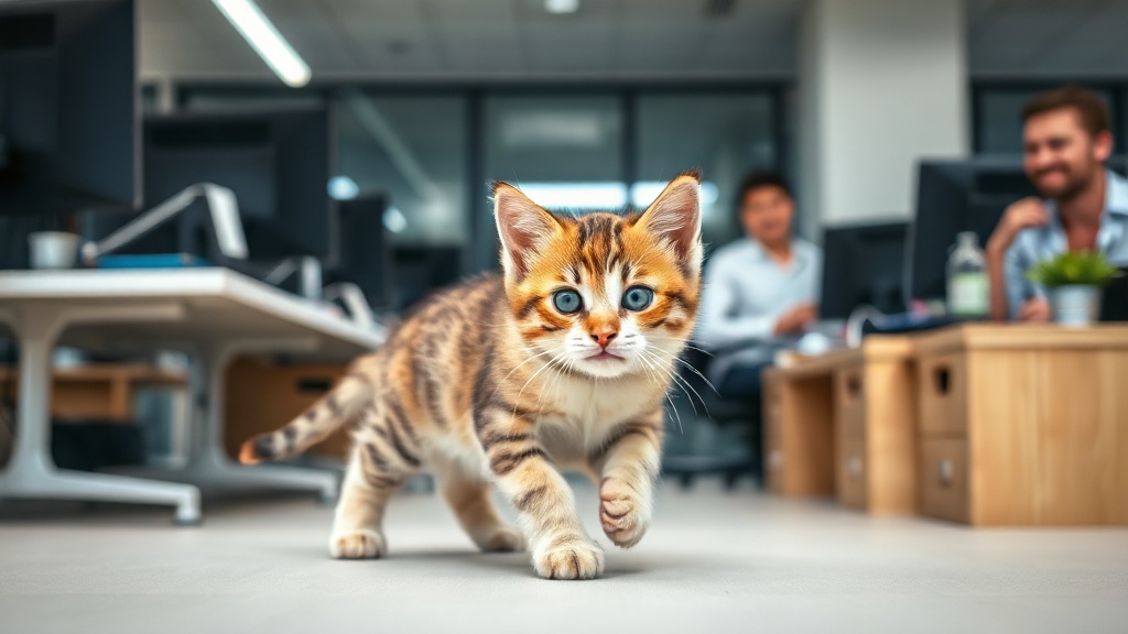 Как котёнок стал любимцем офисного коллектива